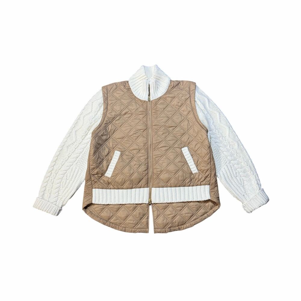 Veronica Beard Patra Quilted Mixed Media Jacket Wool Blend